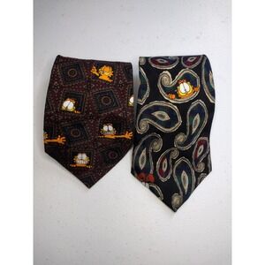 Vintage Garfield Ties PAWS Addiction Novelty‎ Mens Accessories (Set of 2)